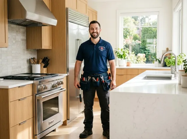 Appliance Repair Hero technician in a Ault, CO kitchen after an appliance repair